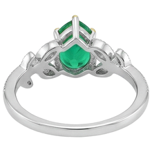 Afbeelding in Gallery-weergave laden, Gekleurde Steen Ring Bicolor 14K Goud met Fijne Smaragd – achteraanzicht
