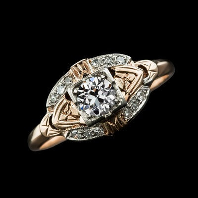 Vintage Stijl Ronde Oude Mijnwerker Echt Diamanten Ring Goud 2,75 Karaat Sieraden