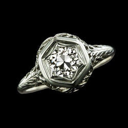 Vintage Stijl Solitaire Ring Ronde Oude mijn geslepen Echt Diamant 1,75 Karaat