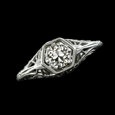 Vintage Stijl Solitaire Ronde Oude Europese Echt Diamanten Ring 1,25 Karaat