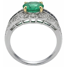 Afbeelding in Gallery-weergave laden, Rond Geslepen Colombiaanse Smaragd ring in 14K – achteraanzicht
