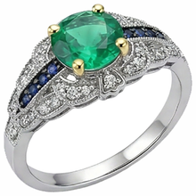 Afbeelding in Gallery-weergave laden, Edelsteen Ring 14K met Colombiaanse Smaragd – profielaanzicht

