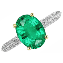 Afbeelding in Gallery-weergave laden, Fijne Smaragd Edelsteen Ring – zijaanzicht
