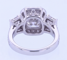 Afbeelding in Gallery-weergave laden, Vintage geïnspireerde 3.50 karaat kussen Natuurlijke echte diamanten ( niet in een laboratorium gekweekt ) jubileum ring
