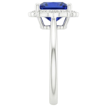 Afbeelding in Gallery-weergave laden, Vintage Stijl Natuurlijke uit de aarde gewonnen Diamanten Halo Ring Ceylonese Saffier Edelsteen 6 Karaat Goud
