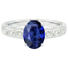 Afbeelding in Gallery-weergave laden, Vintage Stijl Solitaire Ovale Natuurlijke Blauwe Ceylonsaffier 4.50 Karaat

