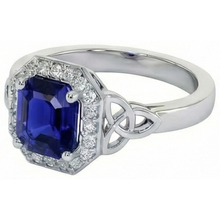 Afbeelding in Gallery-weergave laden, Vintage Stijl uit de aarde gewonnen Diamanten &amp; Smaragden Sri Lankaanse Saffier Ring 6 Karaat Nieuw
