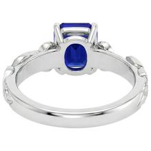 Afbeelding in Gallery-weergave laden, Vintage Stijl Natuurlijke uit de aarde gewonnen Diamant en Ceylon Saffier Smaragdslijpsel Ring 5.50 Karaat
