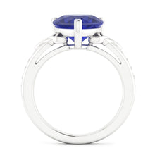 Afbeelding in Gallery-weergave laden, Vintage stijl edelsteen ring hart geslepen saffier &amp; Natuurlijke echte diamant ( niet in het laboratorium gekweekt )en 3,50 karaat
