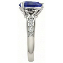 Afbeelding in Gallery-weergave laden, Vintage stijl edelsteen ring hart geslepen saffier &amp; Natuurlijke echte diamant ( niet in het laboratorium gekweekt )en 3,50 karaat
