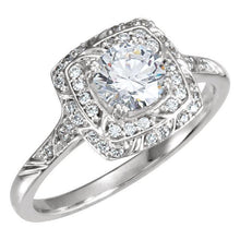 Afbeelding in Gallery-weergave laden, Vintage stijl ronde diamanten halo ring met accenten 1,79 ct. - harrychadent.nl
