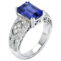 Natuurlijke Saffier Ring 9.75ct - Witgoud 14K