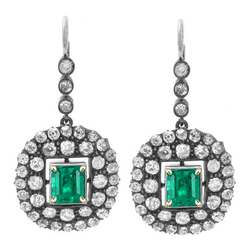 Colombiaanse Smaragd Vintage Gemstone Earring 2 karaat in 14K