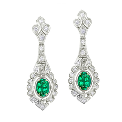 Vintage Fijne Smaragd Gemstone Earring 1,50 karaat – 14 Karaat