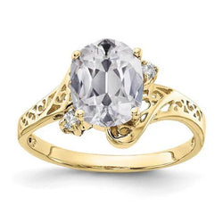 Natuurlijke Diamanten Ring 4.50ct - Geelgoud 14K