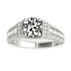 Vintage Stijl Damesring Oude Mijnwerker Natuurlijke uit de aarde gewonnen Diamant Goud 4 Karaat