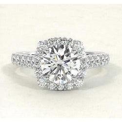Vintage Stijl Echt Diamanten Halo Ring 4,50 Karaat Witgoud 14K