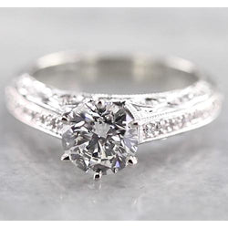 Vintage Stijl Echt Diamanten Verlovingsring 1,50 Karaat Witgoud 14K