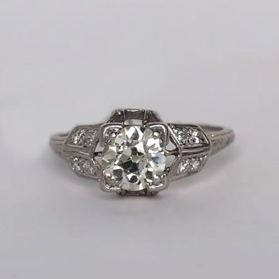 Vintage Stijl Gouden Sieraden Ronde Oude mijnwerker Echt Diamanten Ring 1,50 Karaat