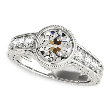 Vintage Stijl Oude Mijnwerker Echt Diamanten Ring Prong Set Sieraden 3 Karaat