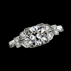 Vintage Stijl Ronde Oude Mijn Geslepen Echt Diamanten Ring 3 Karaat Sieraden