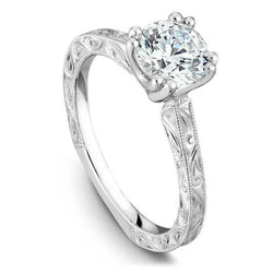 Vintage Stijl Solitaire 2 Karaat Echte Natuurlijke uit de aarde gewonnen Diamanten Verlovingsring Witgoud 14K