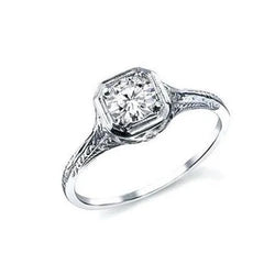 Vintage Stijl Solitaire 2 Karaat Natuurlijke uit de aarde gewonnen Diamanten Verlovingsring