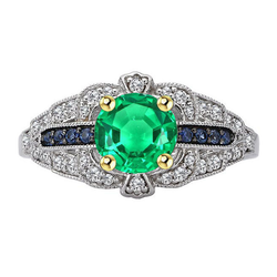 14K Vintage Colombiaanse Smaragd Edelsteen Ring 2,50 karaat