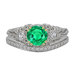Fijne Smaragd Sieraadsteen Ring 2,50 karaat – Tweekleurig 14K