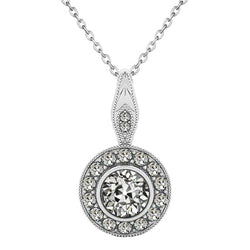 14K Witgoud Vintage Fijne Diamant Halo 2 karaat