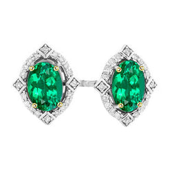 Ambachtelijk Vintage Colombiaanse Smaragd Gemstone Earring