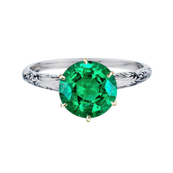 Handgemaakt Vintage Colombiaanse Smaragd Edelsteen Ring – 3