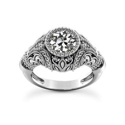 Vintage stijl Ronde Oude Geslepen Echt Diamanten Verlovingsring 1,75 Karaat