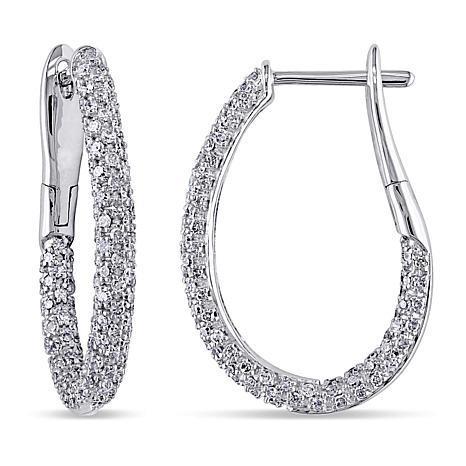 Vrouwen 14K White Gold Round Cut Diamond Hoop Ear Ring Sieraden 3 Ct. - harrychadent.nl