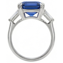 Afbeelding in Gallery-weergave laden, Vrouwen 3 stenen smaragd natuurlijke saffier ring &amp; Natuurlijke echte diamant ( niet in het laboratorium gekweekt )en 4,50 karaat
