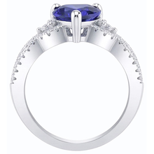 Afbeelding in Gallery-weergave laden, echte round saffier 3karaat ring profielweergave
