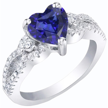 Afbeelding in Gallery-weergave laden, echte round saffier 3karaat ring close-up detail

