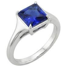 Afbeelding in Gallery-weergave laden, Natuurlijke Echte (Niet Labgekweekt) Dames Edelsteen Solitaire Ring Prinses Sri Lankaanse Saffier 5 Karaat
