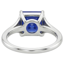 Afbeelding in Gallery-weergave laden, Natuurlijke Echte (Niet Labgekweekt) Dames Edelsteen Solitaire Ring Prinses Sri Lankaanse Saffier 5 Karaat
