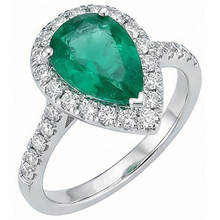 Afbeelding in Gallery-weergave laden, Dames Ring met Groene Smaragd GIA &amp; Natuurlijke uit de aarde gewonnen Diamant Witgoud 14K 5 Karaat Edelsteen Sieraden
