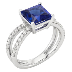 Natuurlijke Saffier Ring 6.25ct - Witgoud 14K
