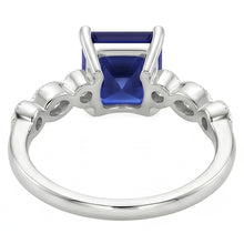 Afbeelding in Gallery-weergave laden, Natuurlijke Echte (Niet Labgekweekt) Dames Solitaire Blauwe Saffier Ring met Accenten Vintage Stijl 6 Karaat
