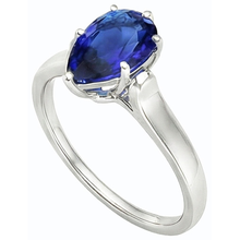 Afbeelding in Gallery-weergave laden, echte pear diamant 2karaat ring bovenaanzicht
