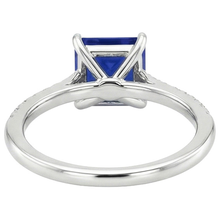 Afbeelding in Gallery-weergave laden, Dames Gouden Princess Blauwe Saffier &amp; Natuurlijke uit de aarde gewonnen Diamanten Verlovingsring 5.50 Karaat
