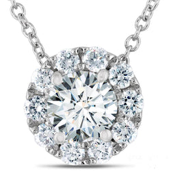 Vrouwen ronde Halo diamanten hanger wit goud sprankelende sieraden 2 ct.