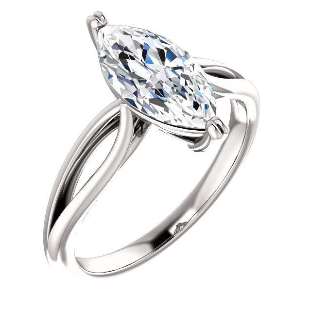 Vrouwen Echt Diamant Solitaire Verlovingsring 2,50 Karaat Gespleten Schacht