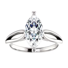 Afbeelding in Gallery-weergave laden, Vrouwen Echt Diamant Solitaire Verlovingsring 2,50 Karaat Gespleten Schacht
