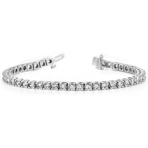 Vrouwen Wit Goud 14K Ronde Echt Diamanten Fijne Tennis Armband Sieraden 6 Ct.