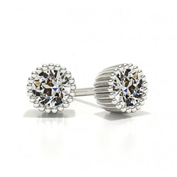 14K Witgoud Diamant Oorhangers – 1-karaat Antiek Cushion
