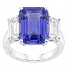 Afbeelding in Gallery-weergave laden, Witgoud Smaragd Natuurlijke uit de aarde gewonnen Diamanten Ring 5 Karaat Saffier Sieraden 14K
